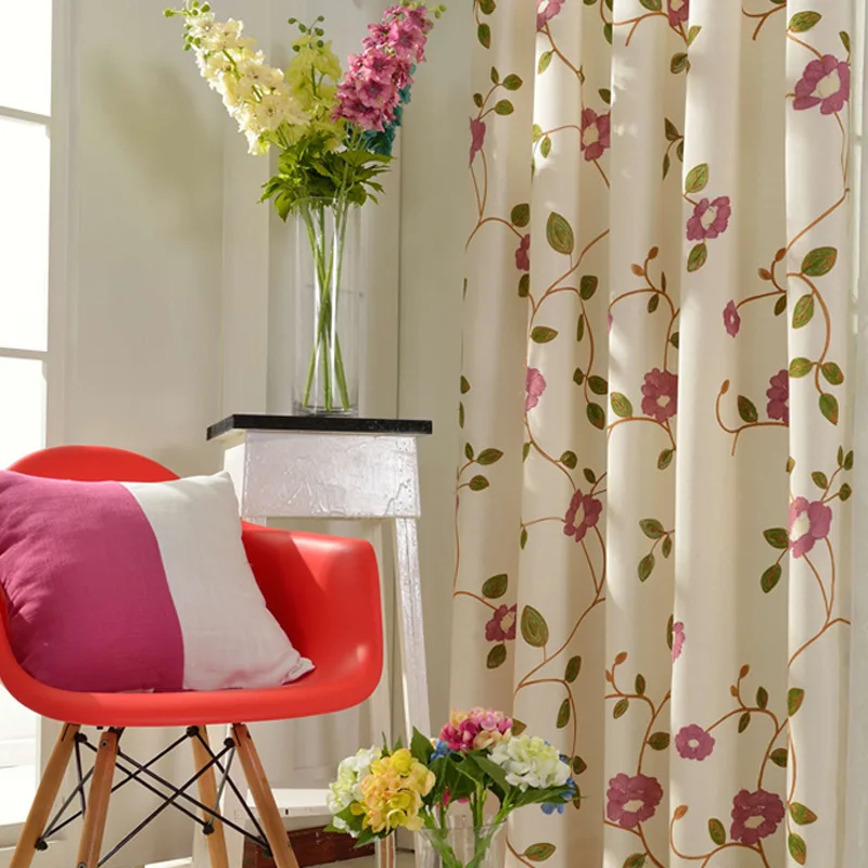 ZHONGHUA Curtains For The Living Room Embroidered Red Butterfly Cortinass