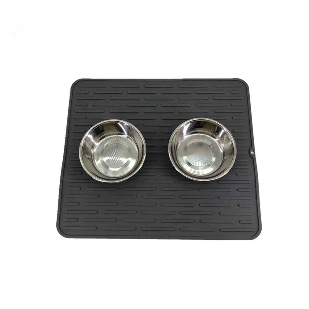 
Amazon Hot Waterproof Non-Slip Silicone Pet feeding mat Dog/Cat Feeding Bowl Mat 
