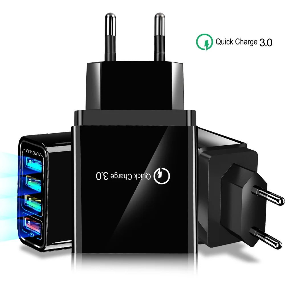 USB Charger Quick Charge 3.0 Fast Charger QC3.0 Multi Plug Adapter Wall Mobile Phone Charger For iPhone Samsung