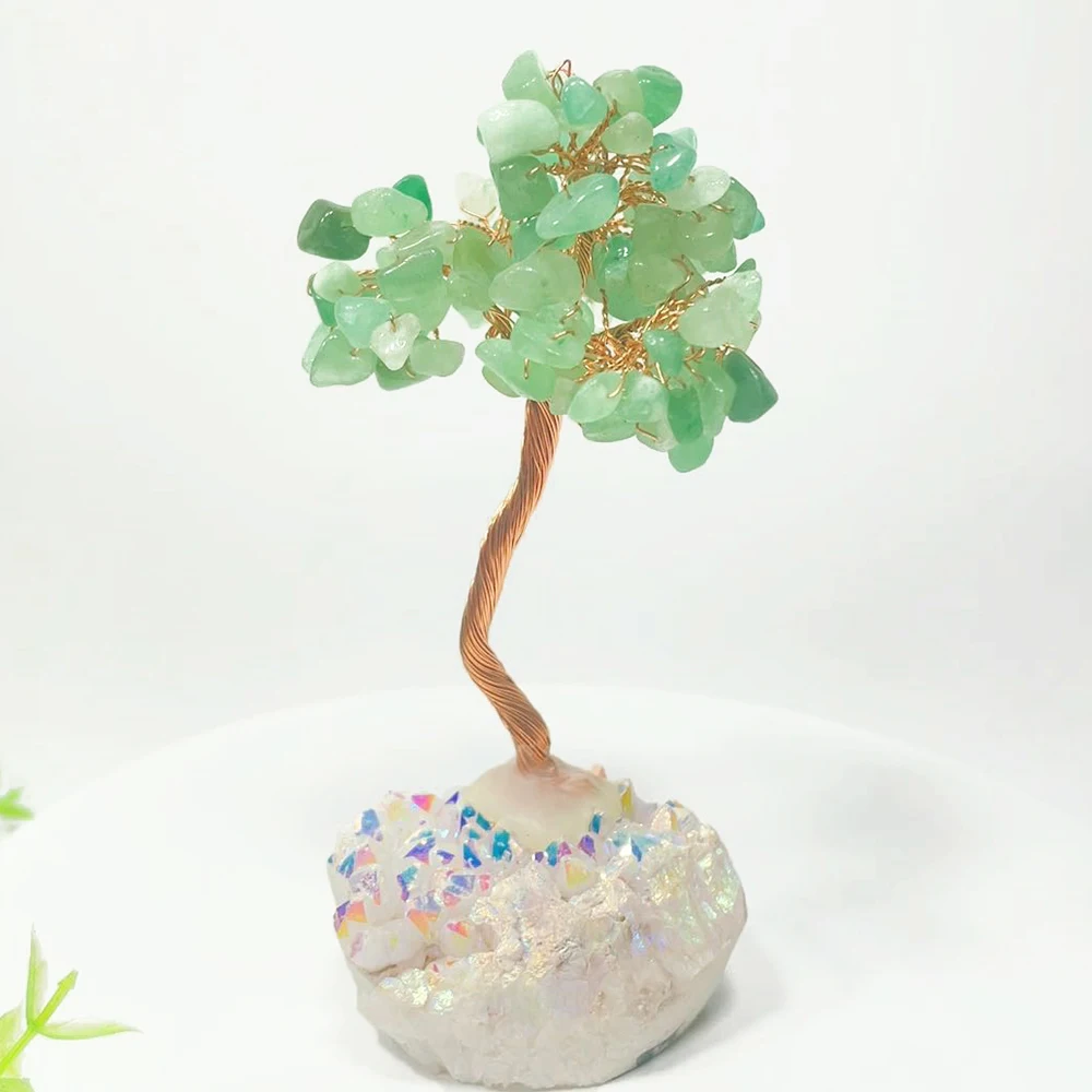 High Quality Healing Crystal Money Tree Aura Angle Cluster Base Crystal Tree