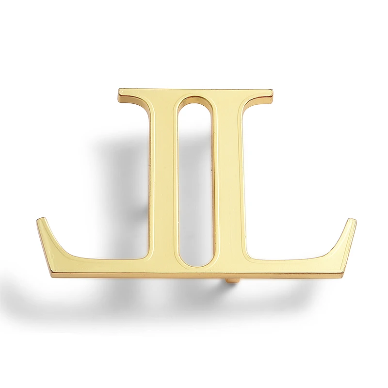 Fashion Buckle Factory Price Gold Plated Custom Logo Double Letter L Hook