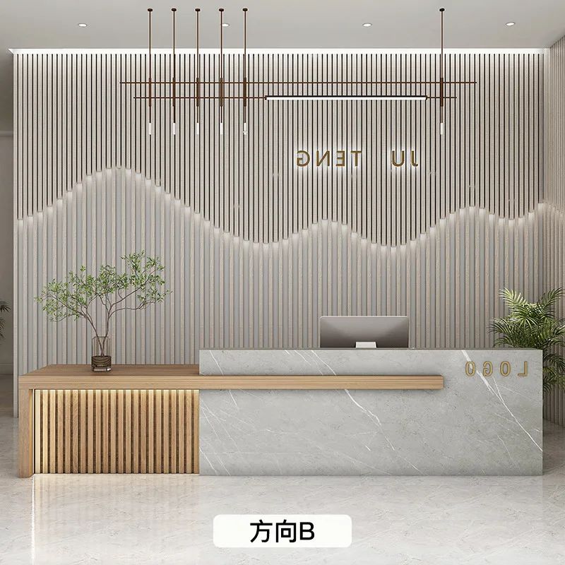 Company Office Hospital Mall Reception Table Desk L Shape Beauty Salon Hotel Reception Table Desks