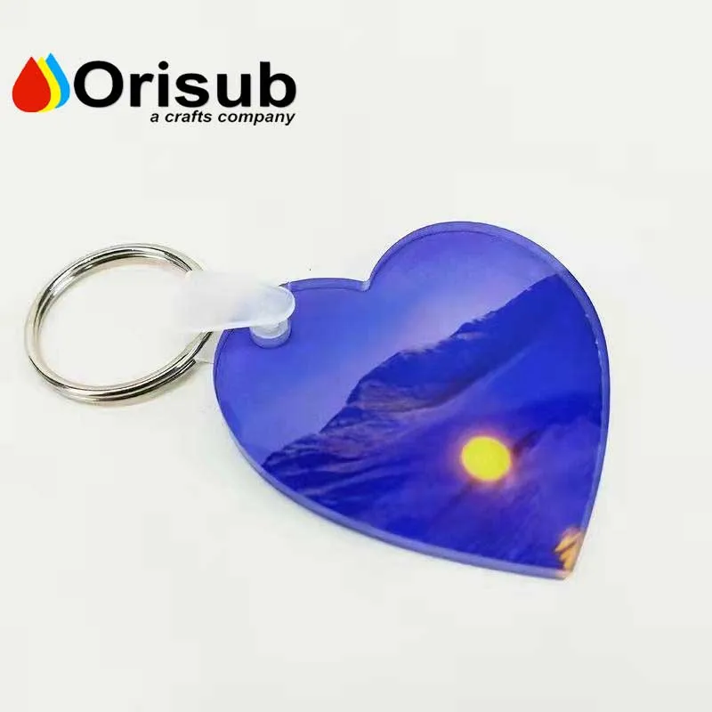 Clear white sublimation rectangular acrylic key chains for heat pressing