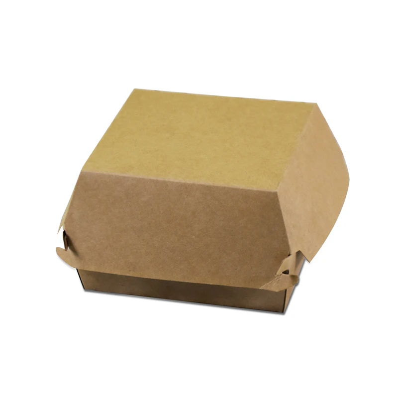 
2021 factory direct sales custom kraft paper box disposable oil-proof fast food lunch Hambuger paper box 