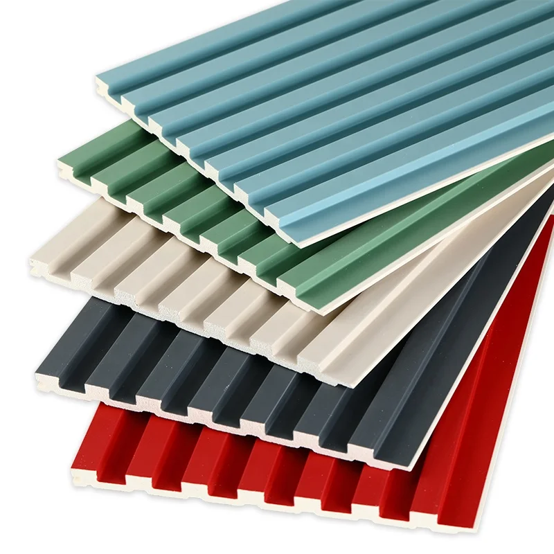 WPC solid fluted wall panel WPC wall panel indoor decoration wall modern house decorations WPC material