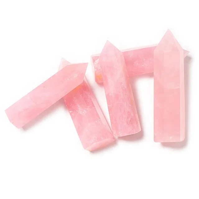 Rose Quartz Single Terminated Pencils : Wholesale Gemstone Pencil Points
