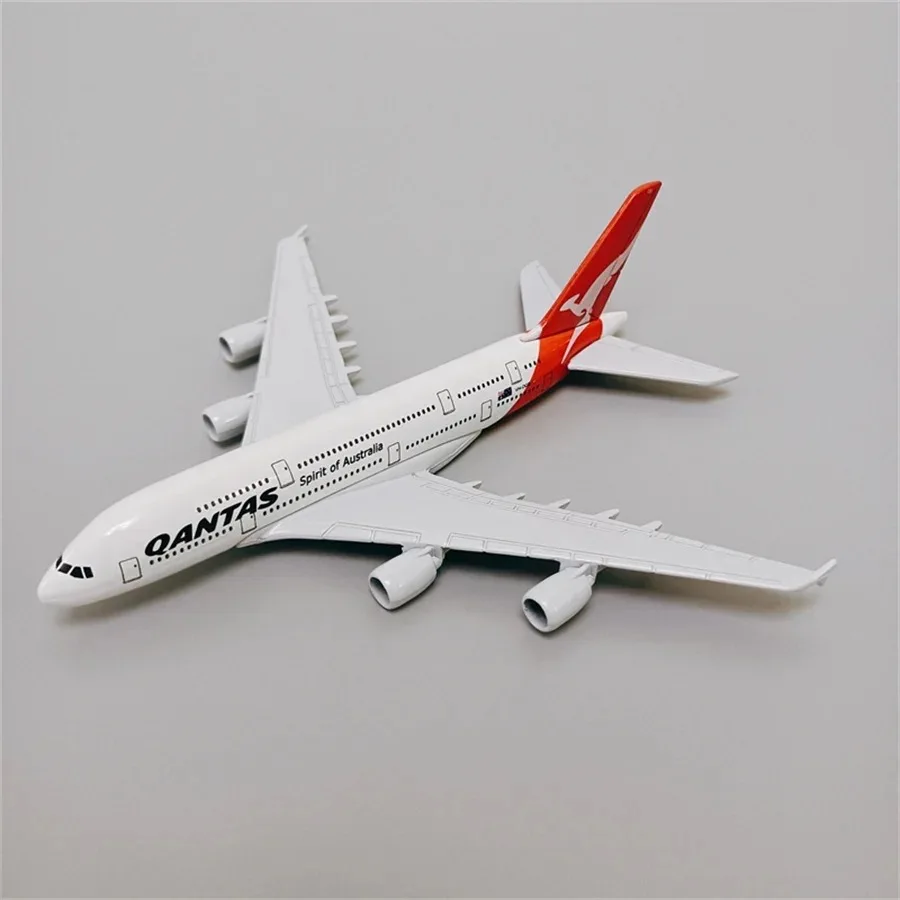 16cm 1/400 Qantas Airlines Airbus A380 Alloy Aircraft Model with Stand