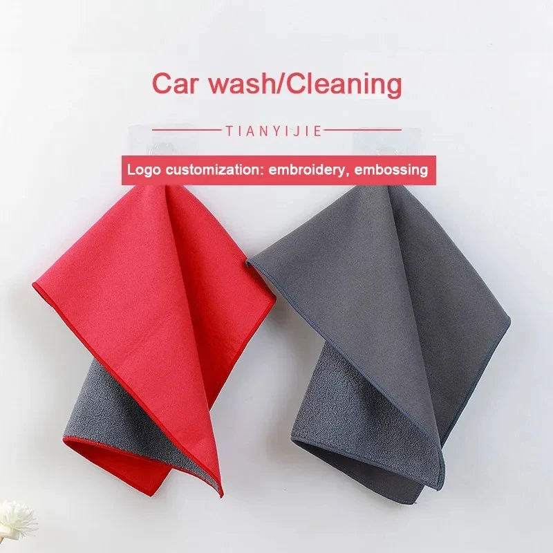 microfiber cleaning cloth micro fiber towel for car washing cleaning double-sided suede coral fleece towel