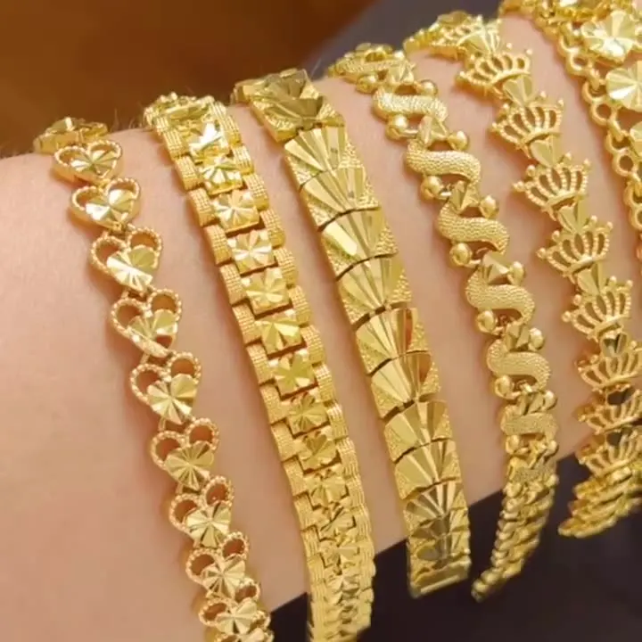 Fashion 18K 20K 22K Multi-Style Brass Gold Plated Bracelet Luxury Women Jewelry Bracelet For Birthday Gift
