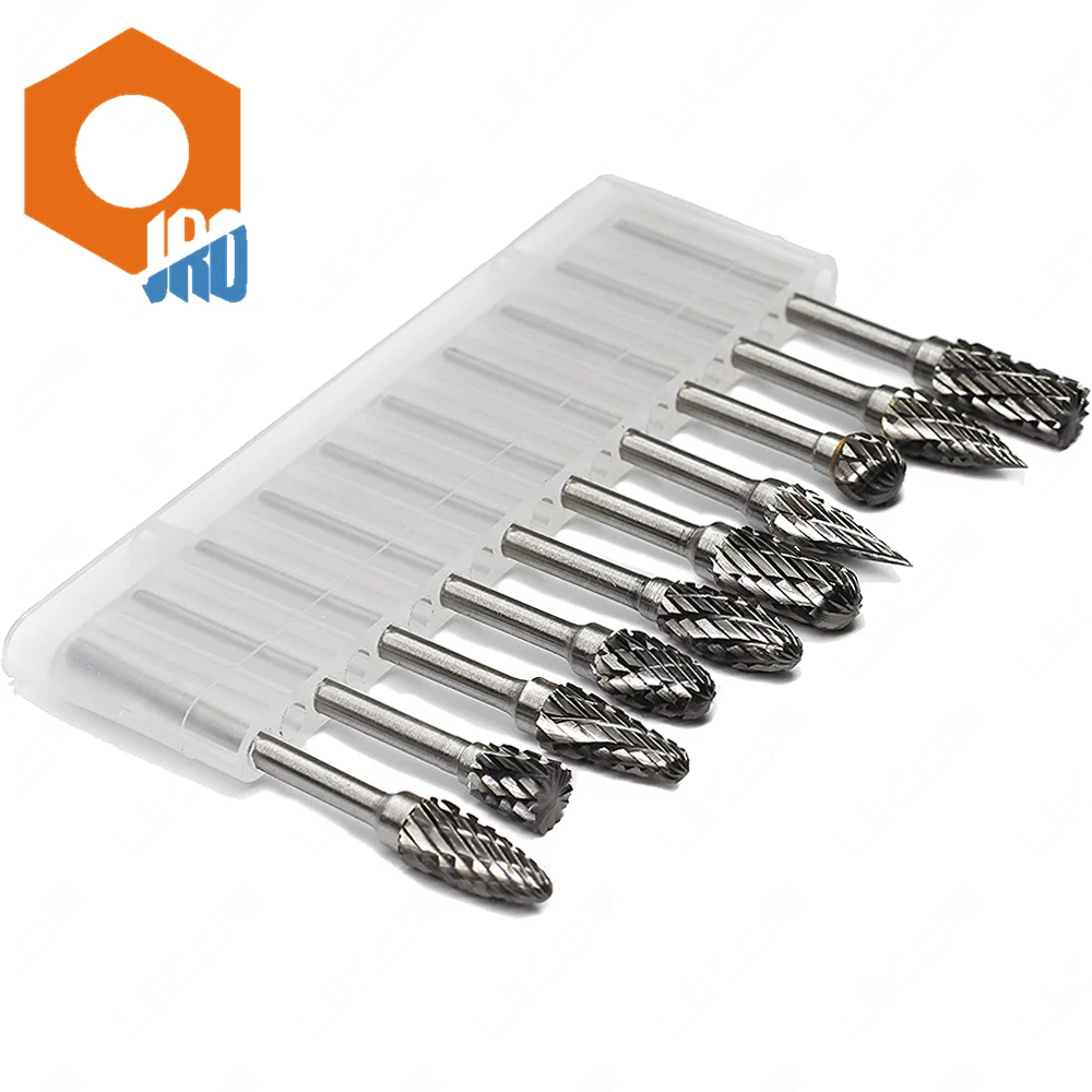 Набор сверл, комплект из 10 насадок из карбида вольфрама с длинным хвостовиком 1/4 дюйма