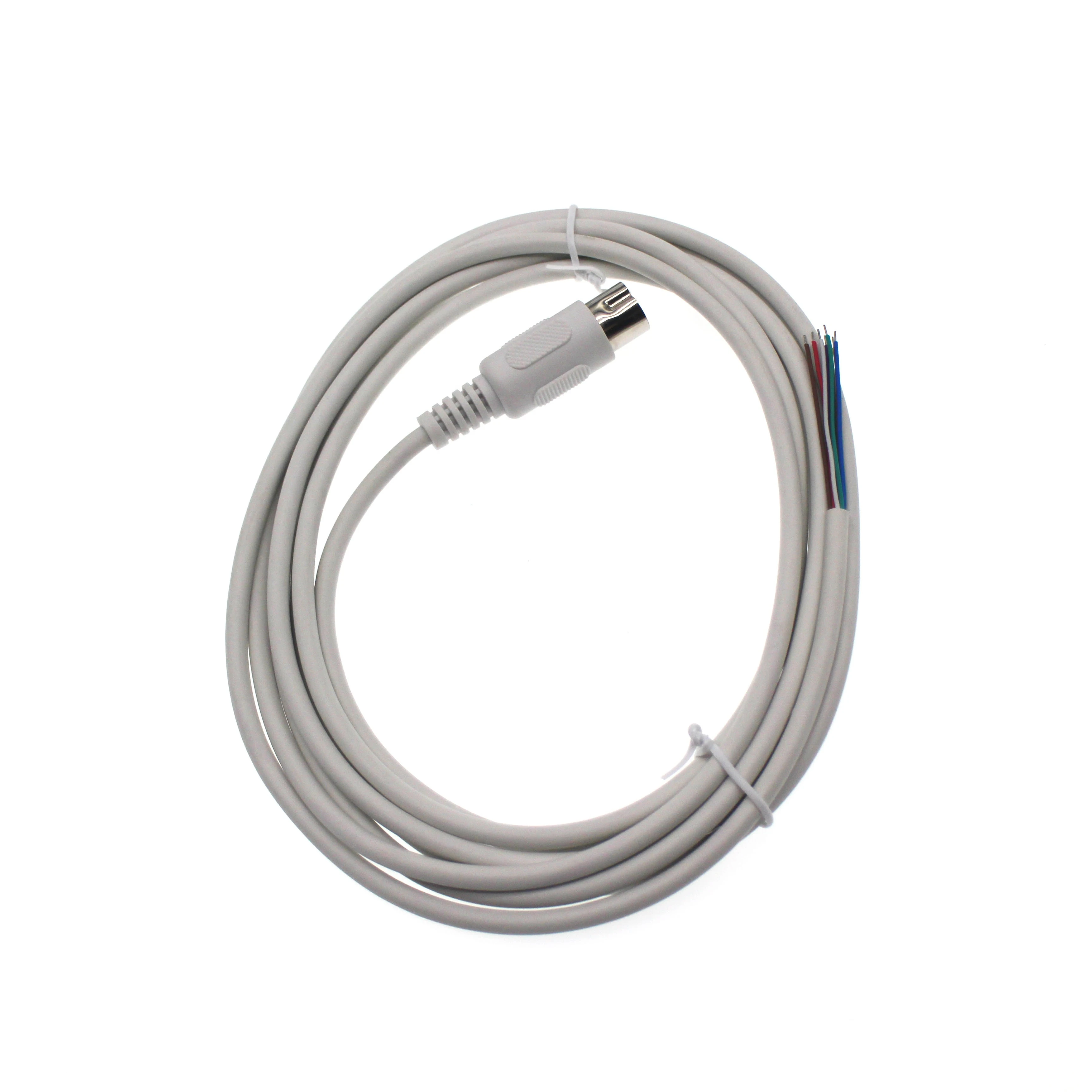 Din 7 Pin Male Long Guide Groove Plug to S/T Open End 7pin Din Adapter Connector Cable