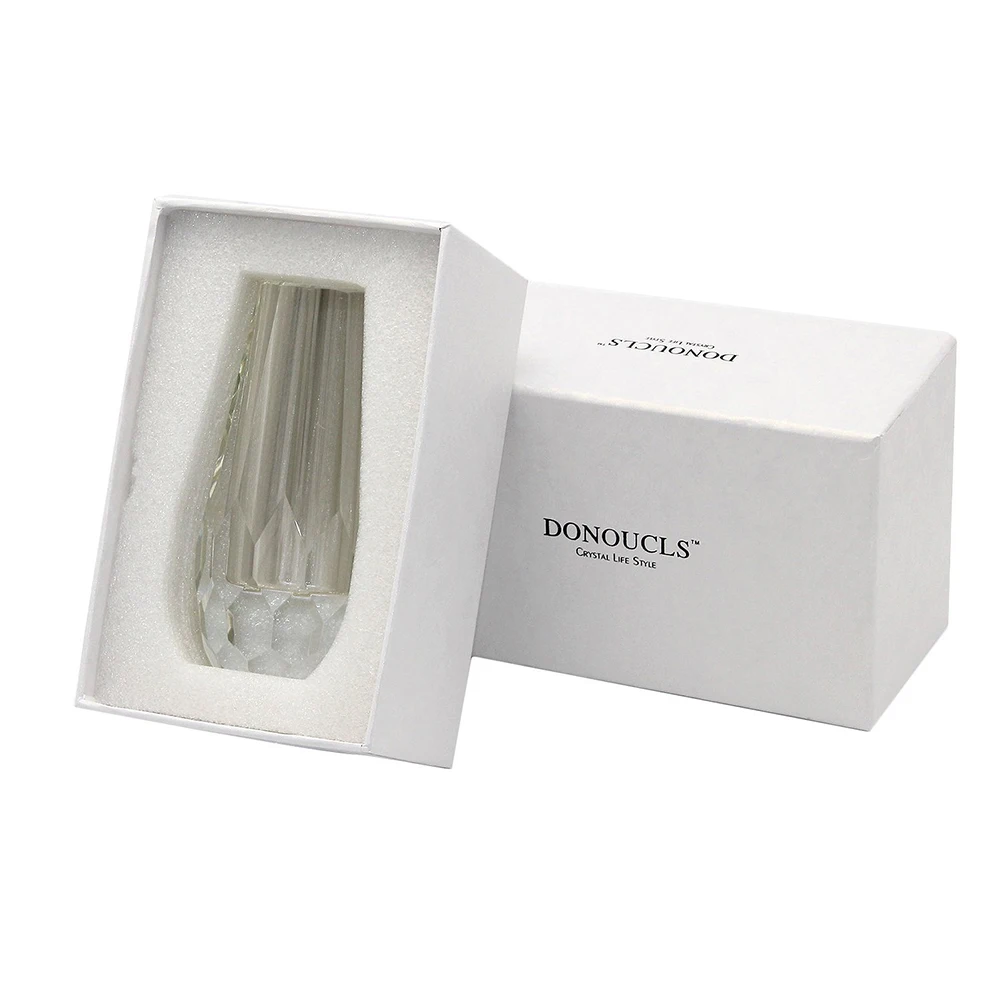 Nordic Hot Deals Artificial High Quality White Glass Plant Vase Deco K9 Crystal Cylinder Vase For Home Wedding Decorations