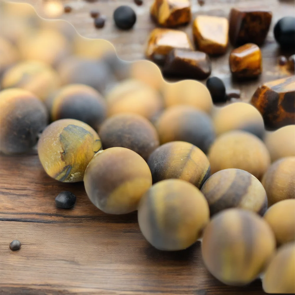 Wholesale Natural Matte Tiger Eye Loose Gemstone Beads 4/6/8/10/12/14/16mm for DIY Jewelry Stone Beads Category