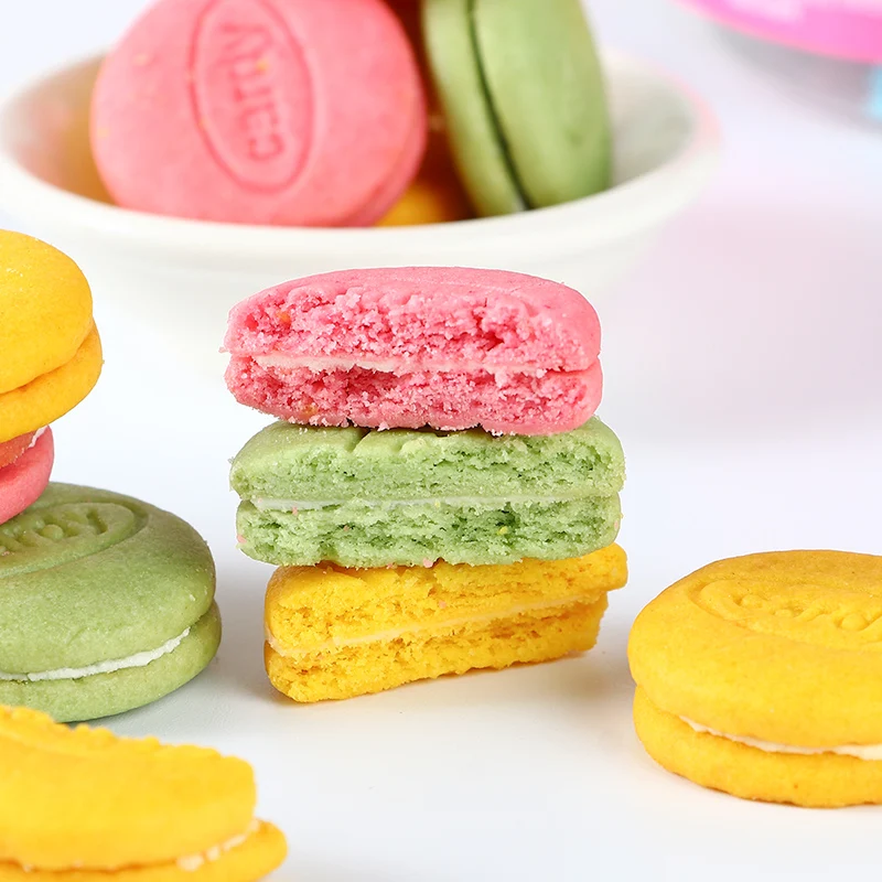 Professional Manufacturer Made Macaron Cookies chip twinkies Ganache biscuit 128g