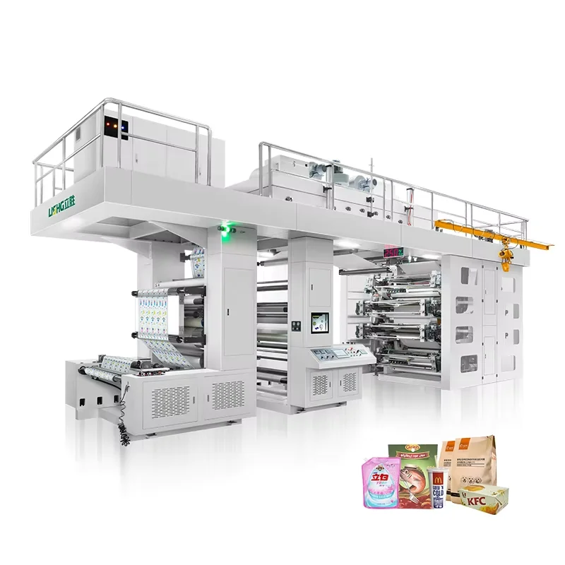 8 Colors Central Drum Non Woven Bag servo gear driven ci type Flexographic Printing Machine