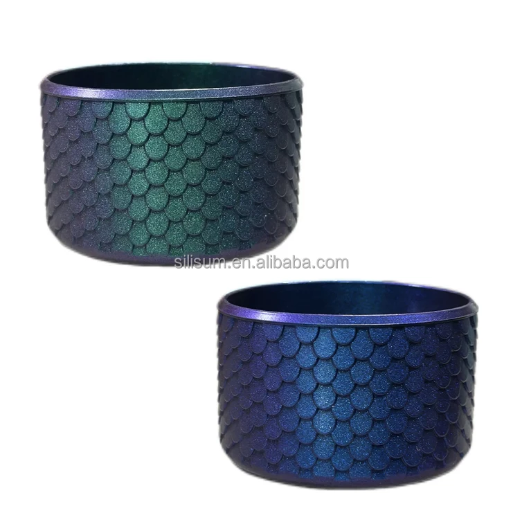 3D Mermaid Texture Silicone Sleeves Tumbler Bumpers NEW Pearl Metallic Chameleon Era 40oz Dark Aura Silicone Boots