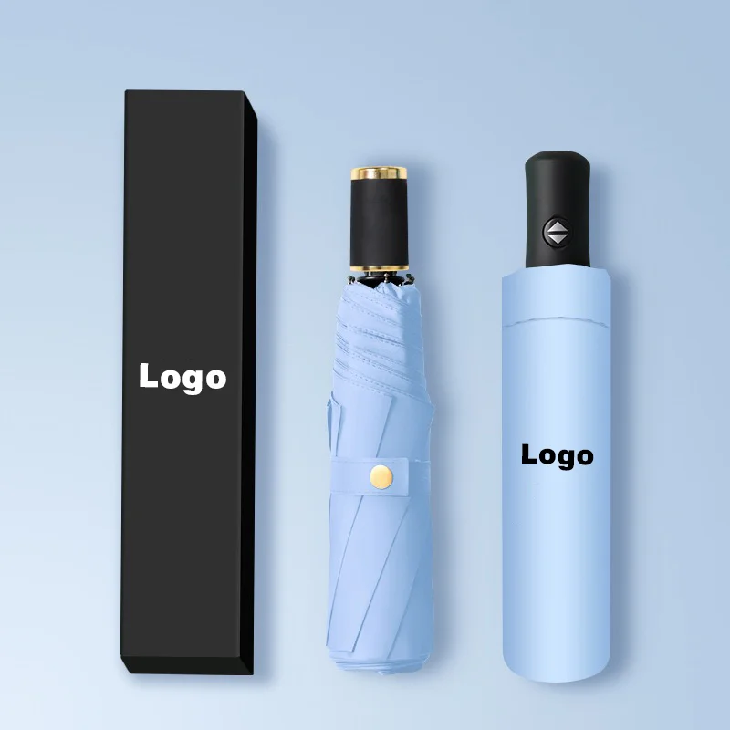 Automatic folding umbrella UV protection custom printed logo advertising umbrella
