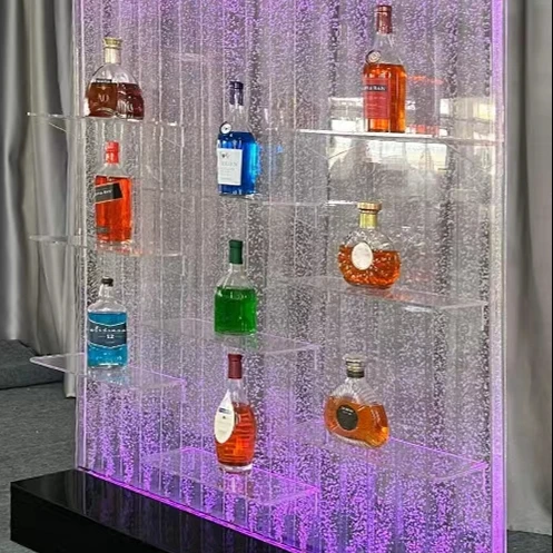 Acrylic liquor cabinet style water curtain wall