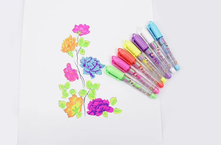 Kids Painting Drawing 7 Colors pens set 9 cm length Cute mini 0.8MM pastel gel  Pens For Drawing School Stationery