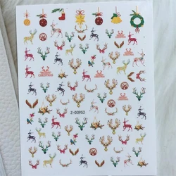Popular Mix Design Christmas Nail Stickers Nail Art Design Santa Nail Art Stickers For Christmas Holiday