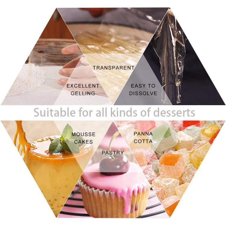 Top Sell Food Grade Bakery Ingredient Gold Flake Leaf Gelatin Sheets For Cheesecake