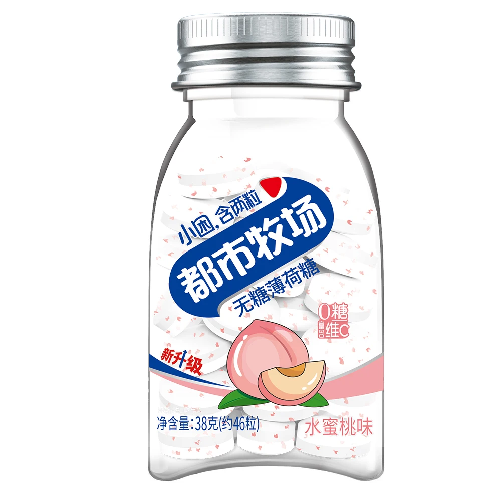 Sugar Free Peach Flavor 0 Carb Breath Mints Exotic Snacks Vitamin C Mints Candy Factory