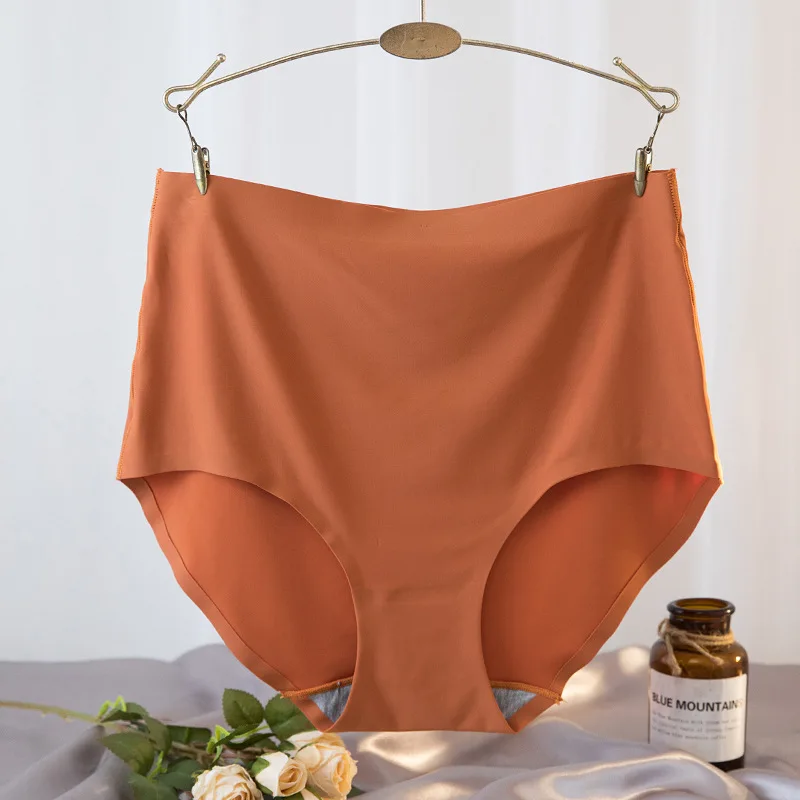 Wholesale seamless ice silk ladies beautiful underwear breathable nylon high waist ladies briefs quick dry ladies briefs