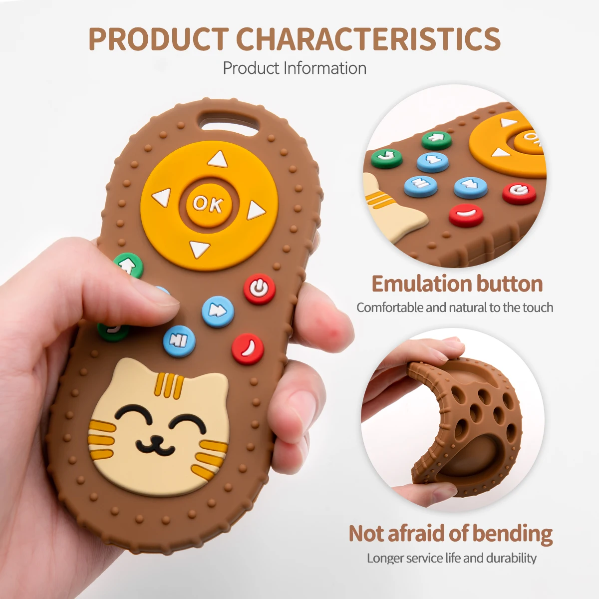 2024 New Best BPA free Food Grade Silicone baby 0-12 months soft Teething Toys cute Remote baby Teether for babies