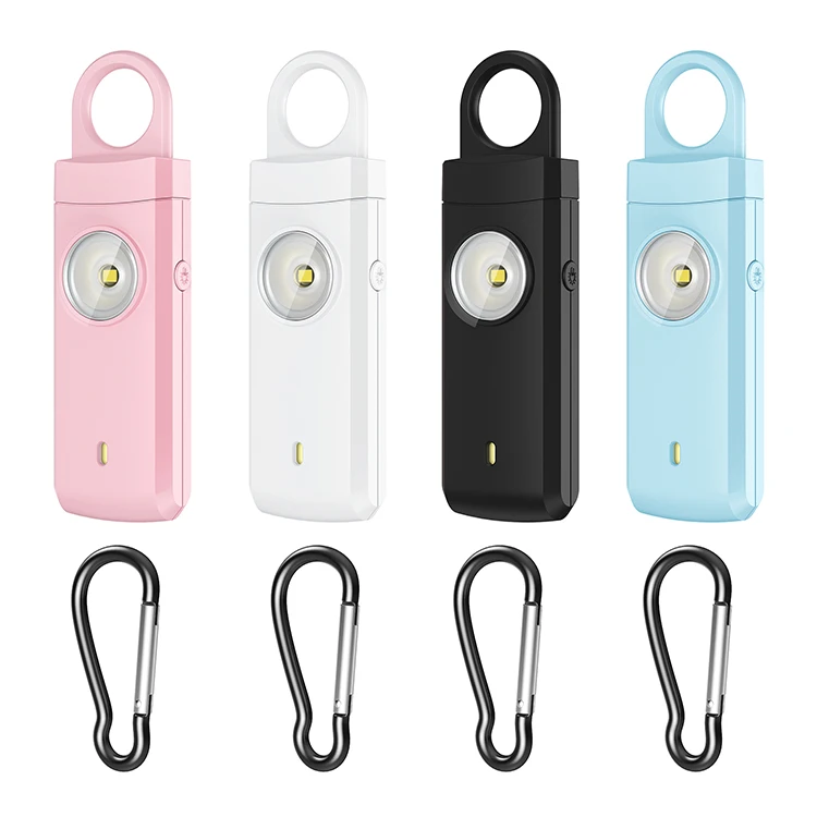 Portable Rechargeable Personal Safety Alarm For Women Emergency defense Siren Strobe LED Light And Keychain Personal Alarm