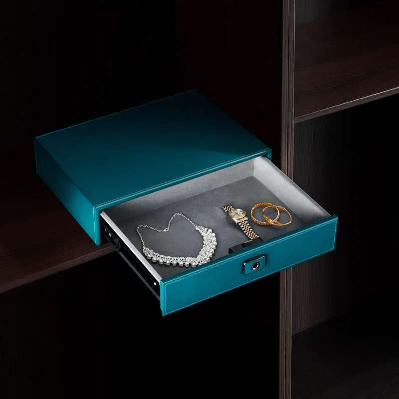 DSTPEL Wholesale wardrobe fittings fingerprint safety deposit Leather Drawer Safe box