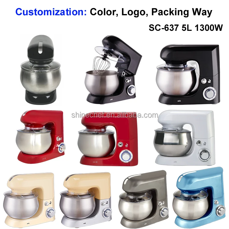 1300 Watts 3 In 1 Electric Food Mixer Planetary Pastry Master Kitchen Stand Mixer Green Color 5L Food Processor