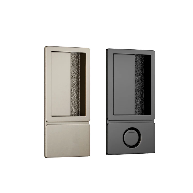 Minimalist recessed door lock,invisible embedded flat lock,single tongue magnetic suction door handle lock