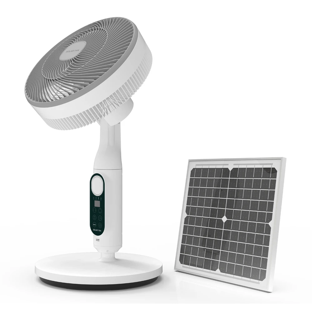 New Air Circulation Solar Fan with Remote Control and Mosquito Light, Night Light, Charge by Solar Panel and Dc Charger LED PC