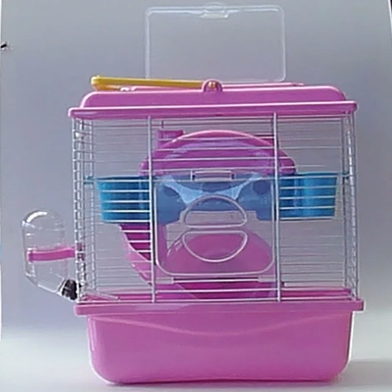 Hamster house luxury villa transparent door plastic cover small castle cage