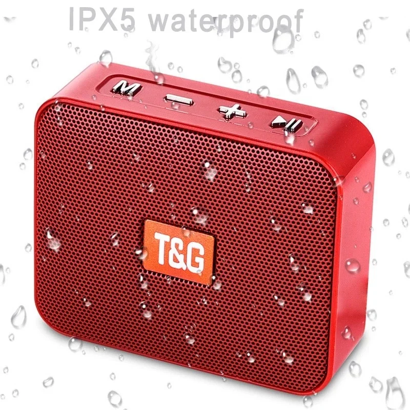 TG166 Portable Blue tooth bt 5.0 IPX5 Wireless Music Column box Subwoofer USB Speaker for Phones with TF FM Radio Built-in Mic