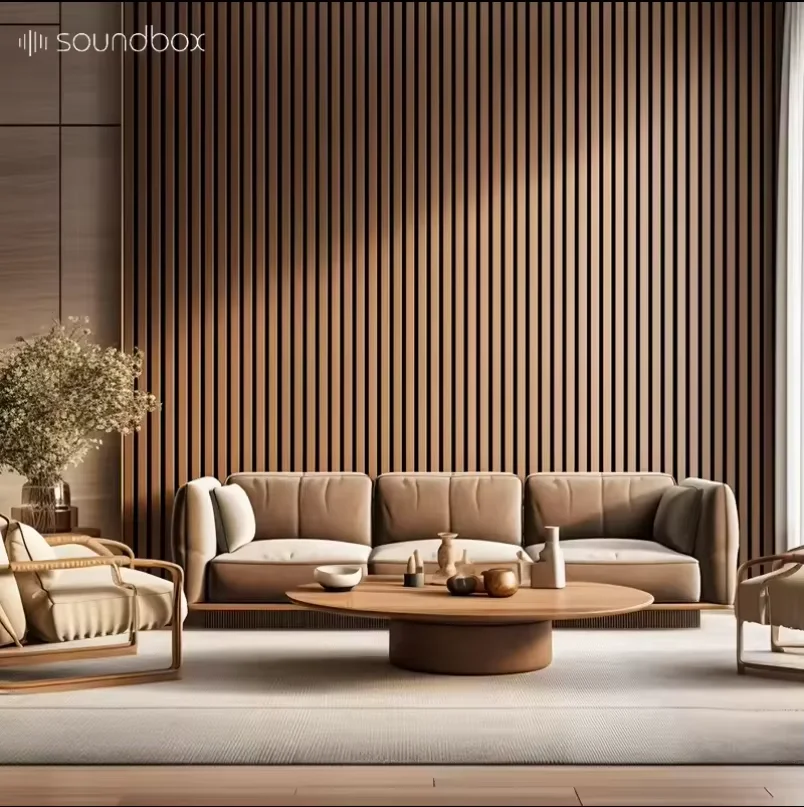 Modern Design Compact MDF Acoustic Panel Wall Wood Slat Acoustic Panel Hotel Studio Sound Advantage Graphic Design Solution