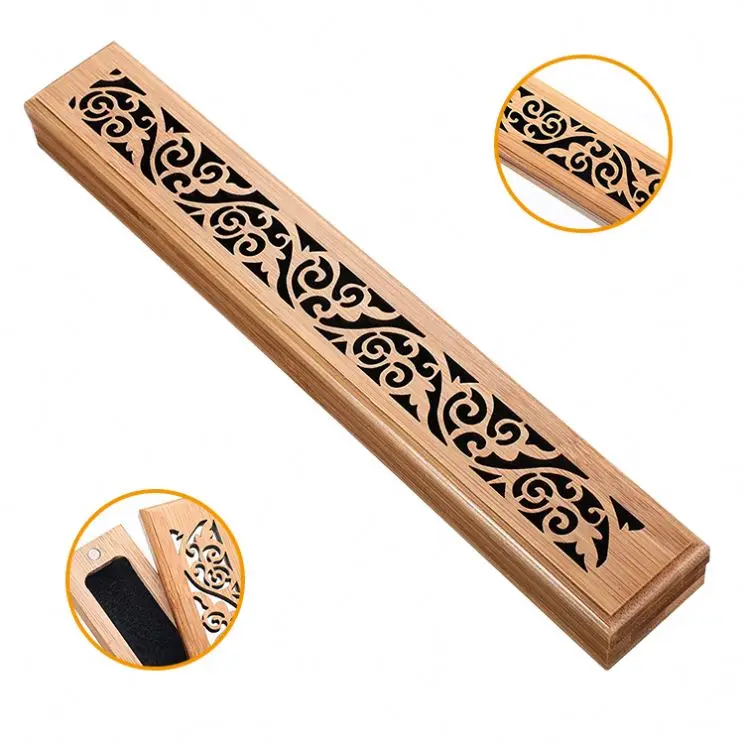 Wholesale custom wooden aroma stick holder incense box burner incense gift box