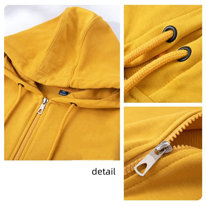 ODM/OEM wholesale high quality custom embroidery logo men oversized hoodie french terry plain zip up zip hoodie for man women