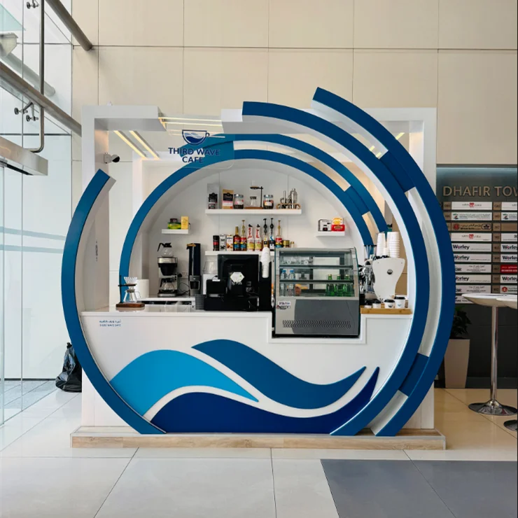 Coffee Kiosk Counter Design Wood Modern Indoor Coffe Shop Furniture Kiosk Interior Layout Designs For Coffee Kiosk