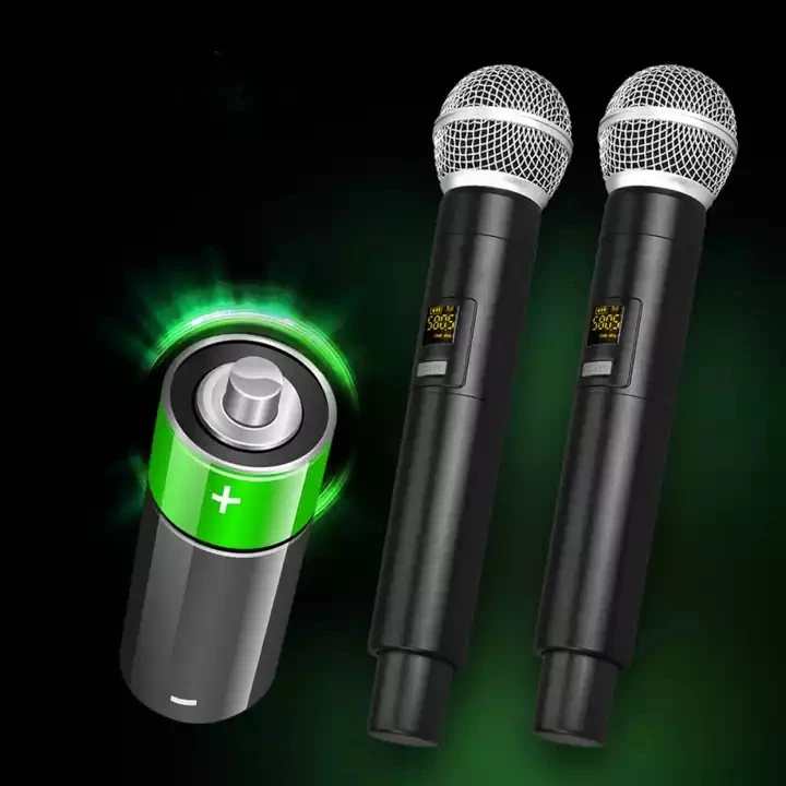 New AW06 Professional UHF Wireless Microphones Set Hand Wireless Microphone with Speaker Auto Tune Wireless Microphone