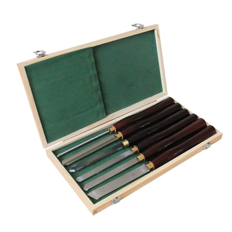 Wood Turning Tools Lathe  HSS Steel Blades  Wood Turning Tools Lathe Chisel Set Wooden Case  Lathe
