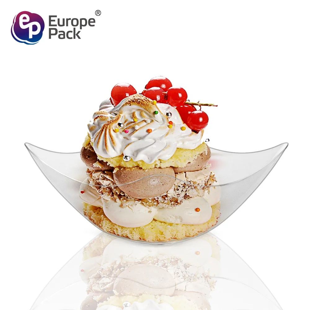 High quality wholesale 2023 PS Tableware 79ml Plastic Clear Dessert Dish Plate Dish Food & Beverage Stores