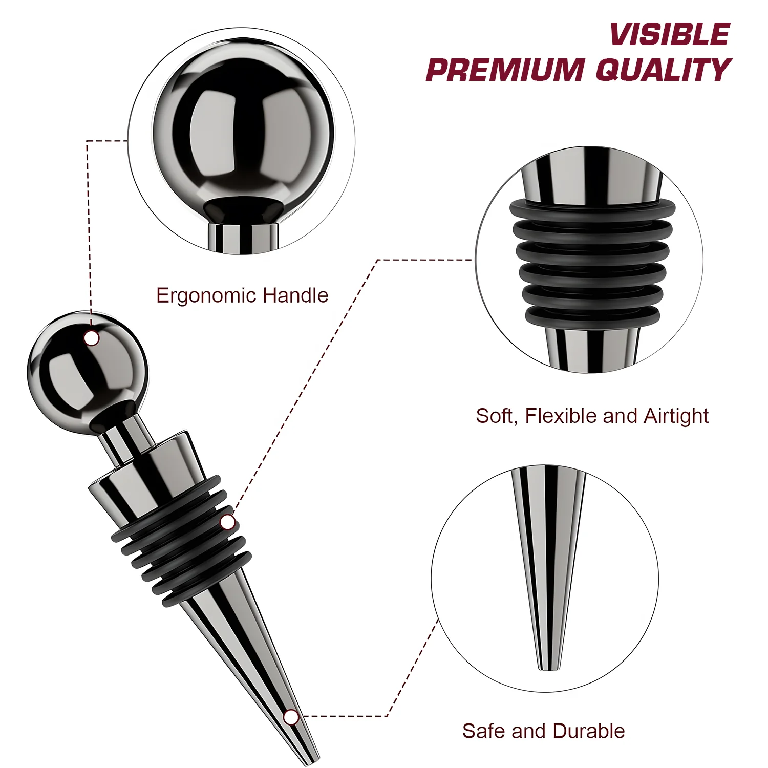 Stainless Steel Cocktail Shaker Set Bartender Kit with Wood Stand Perfect Home Bartender