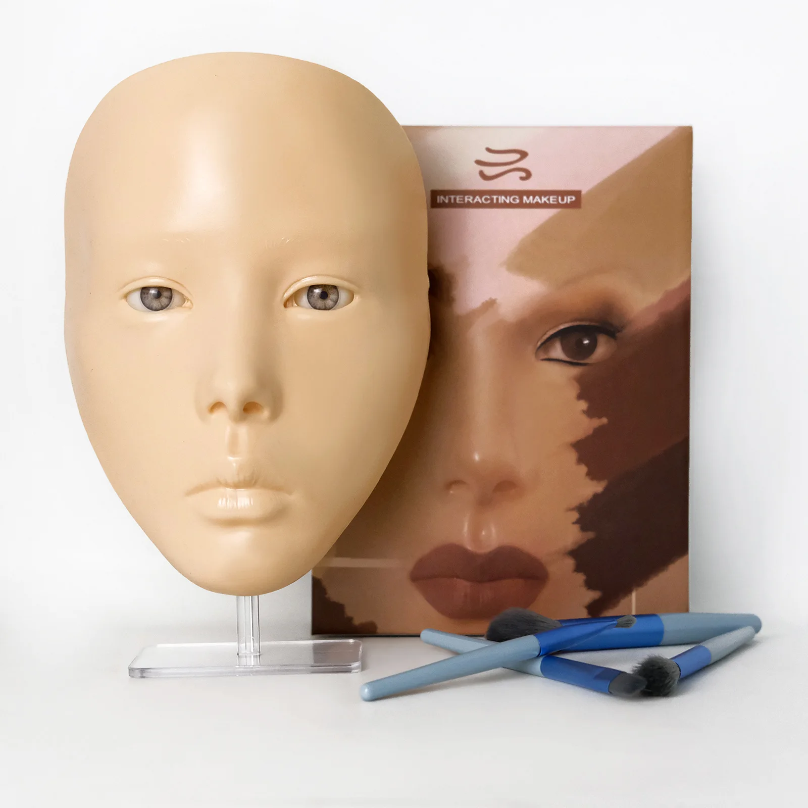Jaunty Sky Re-usable 5D Silicone Makeup Mannequin Full Face Practice Board for Eyelash Eyeshadow Brow Artist-3D Design