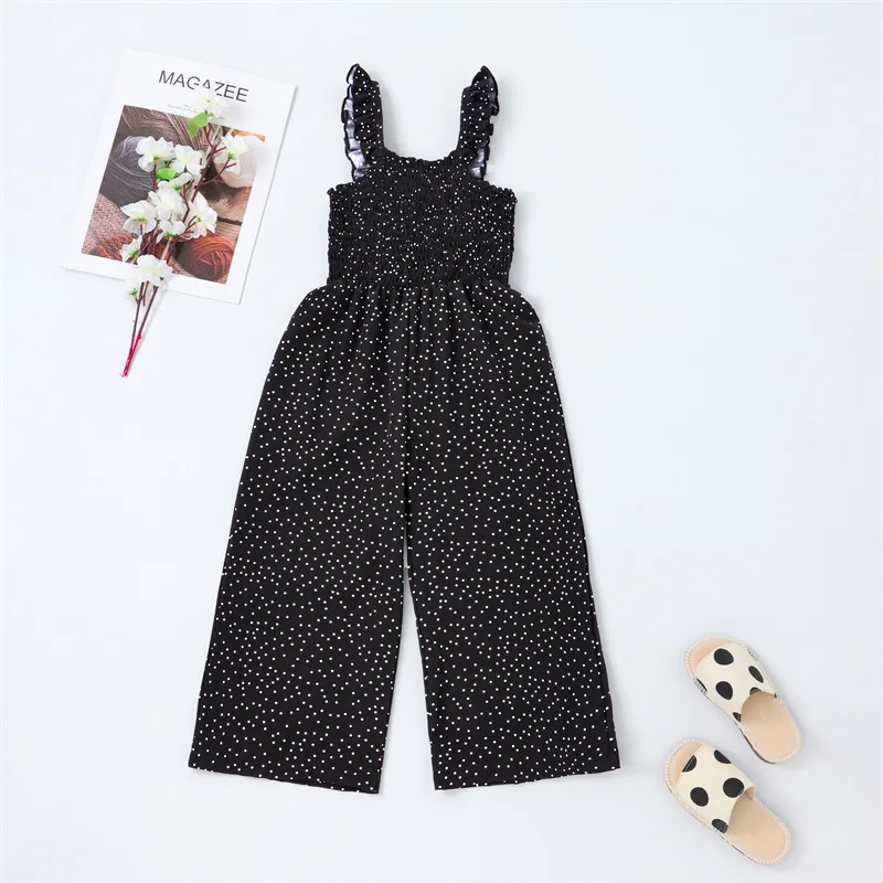 Summer Stylish Comfortable Little Girl Cute Polka Dot Ruffles Kids Romper Children Clothes Girls Suspender Jumpsuit