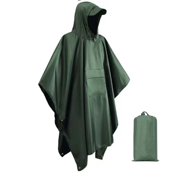 rainfreem Rain Ponchos Jackets Reusable Rain Coats Outdoor  Multi-purpose Ripstop Camo Survival waterproof poncho