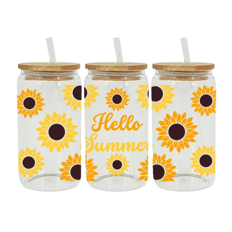 drink cups printer sticker custom uv dtf cup wrap transfers wholesale glass