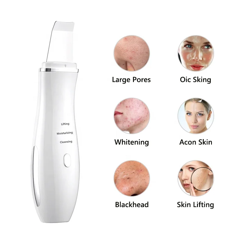 Facial EMS Electronic Micro Stimulating Skin Peeling Pore Cleaning Ultrasonic Skin Scrubber Spatula