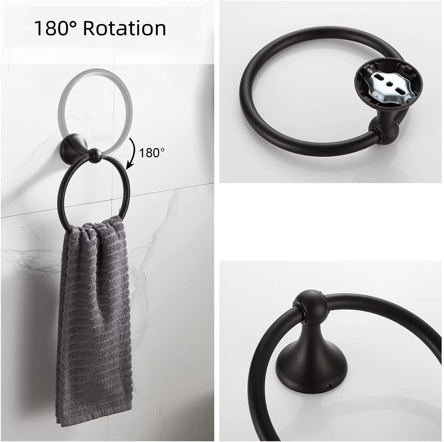 Wall Mounted Black Bath Hardware Set for Shower Room Stainless Steel 4PCS Hotel Ceramic Bathroom Accessories Set