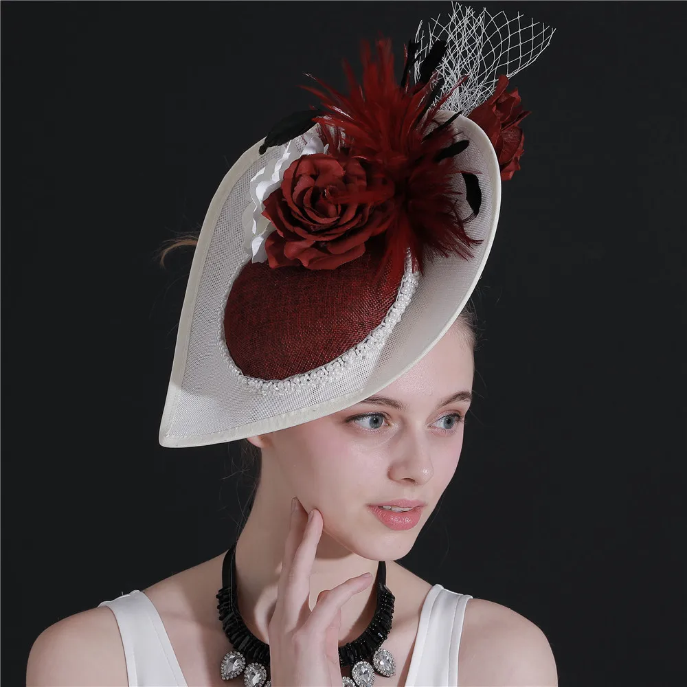 New design wedding hats ladies evening party head accessories elegant pearl fascinators for women